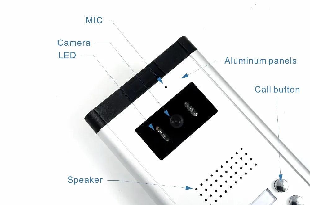 Video Door Phone7" 2 Call Buttons, Intercom, Unlock, 700TVL - P12 Hub Europe