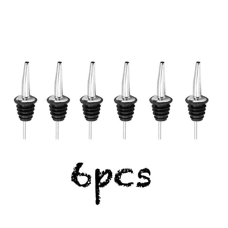 6PCS Stainless Steel Wine Pourer Stopper Bottle Pourer Spout Stopper Speed Pourer Bar Wine Accessories Set of 6 - P12 Hub Europe