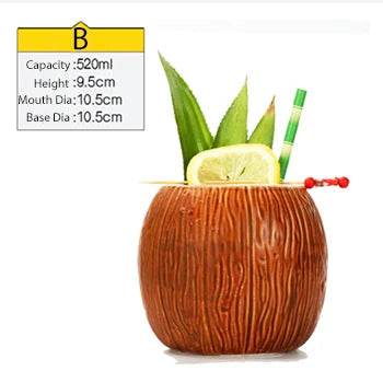 Hawaii Tiki Mugs Cocktail Cup Beer Beverage Mug Wine Mug Ceramic Tiki Mugs Great For Cocktail Drink - P12 Hub Europe