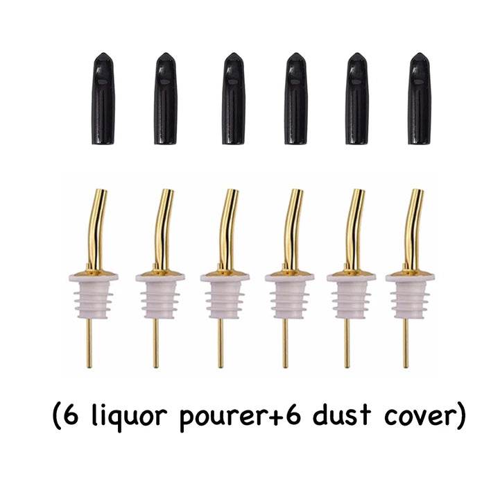 6PCS Stainless Steel Wine Pourer Stopper Bottle Pourer Spout Stopper Speed Pourer Bar Wine Accessories Set of 6 - P12 Hub Europe