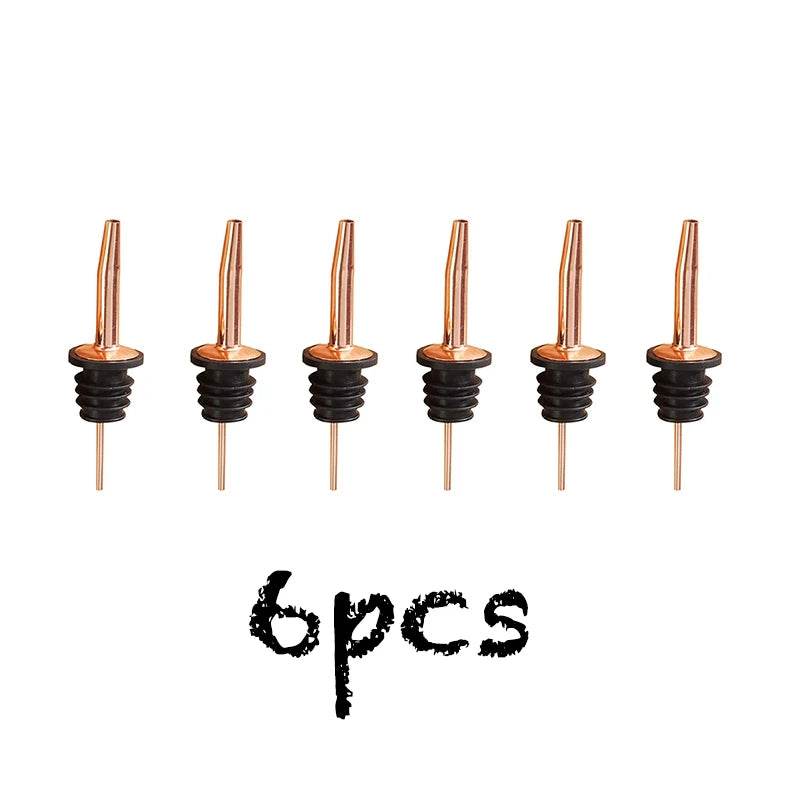 6PCS Stainless Steel Wine Pourer Stopper Bottle Pourer Spout Stopper Speed Pourer Bar Wine Accessories Set of 6 - P12 Hub Europe