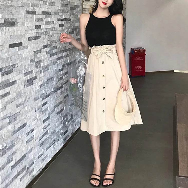 Women's Korean Pleated Midi Skirt - P12 Hub Europe