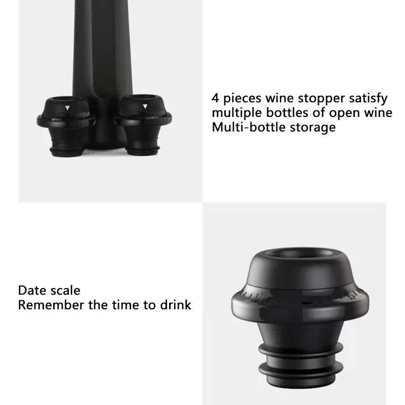 Wine Saver Vacuum Pump Manual Wine Stoppers with 4 Reusable Wine Bottle Stoppers Sealer Keeps Wine Fresh up to 7 Days - P12 Hub Europe