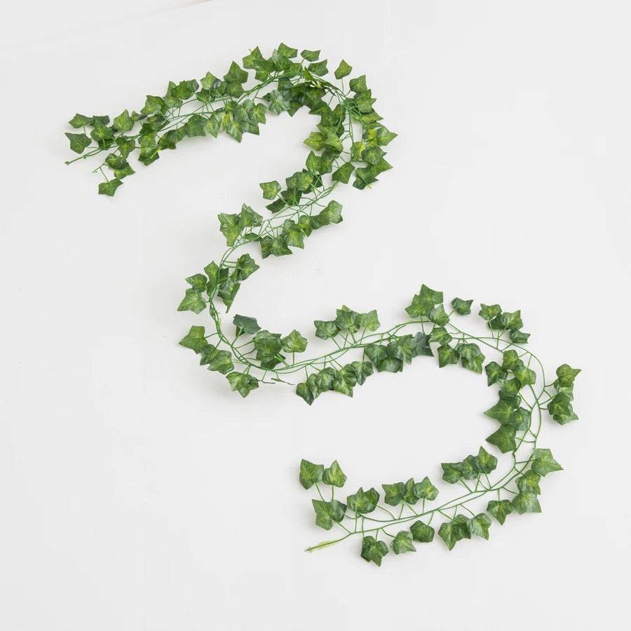 210Cm Artificial Hanging Christmas Garland Plants Vine Leaves Green Silk Outdoor Home Wedding Party Bathroom Garden Decoration - P12 Hub Europe