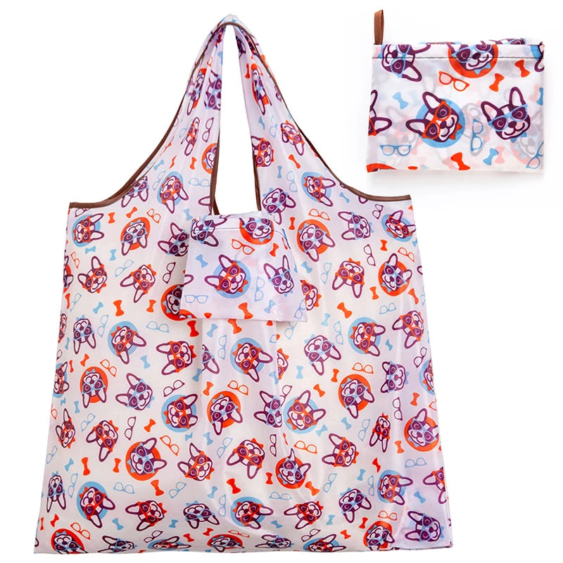 Big Size Thick Nylon Large Tote ECO Reusable Polyester Portable Shoulder Women's Handbags Folding Pouch Shopping Bag Foldable