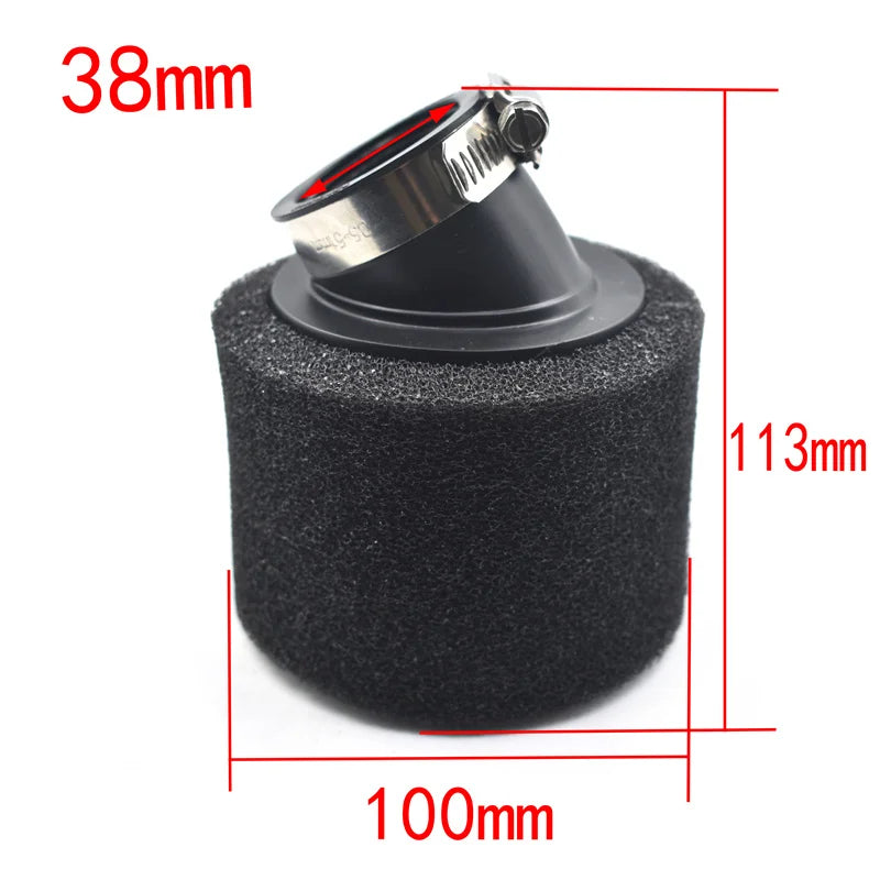 Red 32mm 35mm 38mm 42mm 45mm 48mm Bend Elbow Neck Foam Air Filter Sponge Cleaner Moped Scooter Dirt Pit Bike Motorcycle Kayo BSE