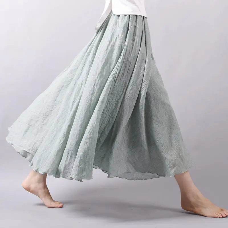 Women's Elegant Linen Maxi Skirt - P12 Hub Europe