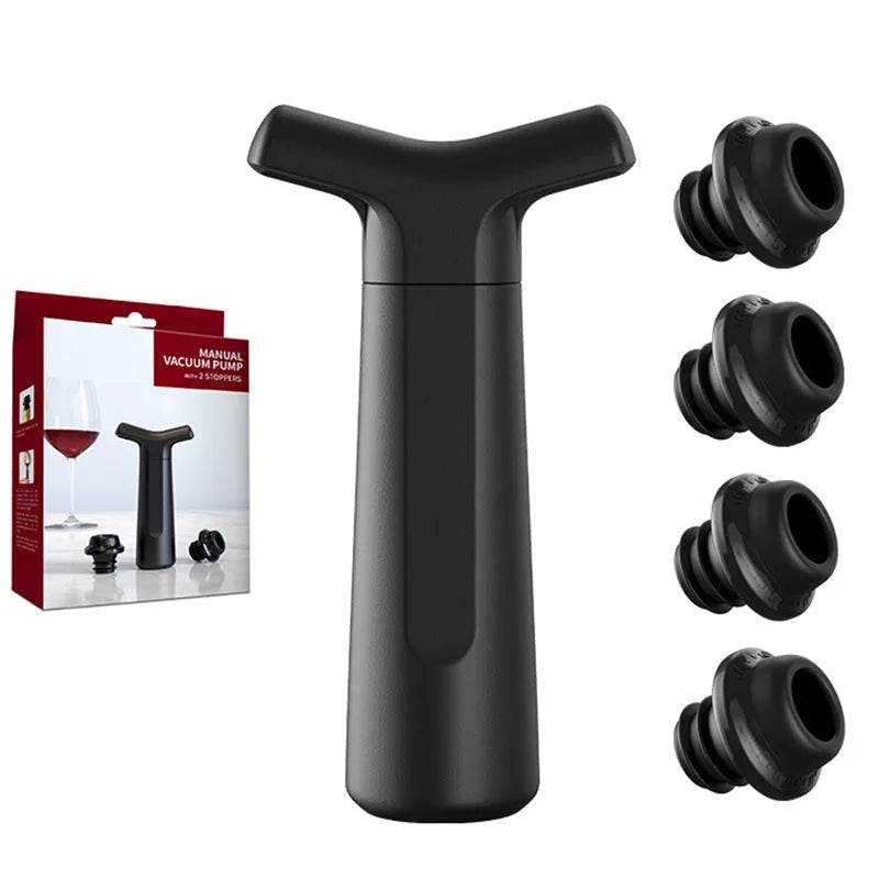 Wine Saver Vacuum Pump Manual Wine Stoppers with 4 Reusable Wine Bottle Stoppers Sealer Keeps Wine Fresh up to 7 Days - P12 Hub Europe
