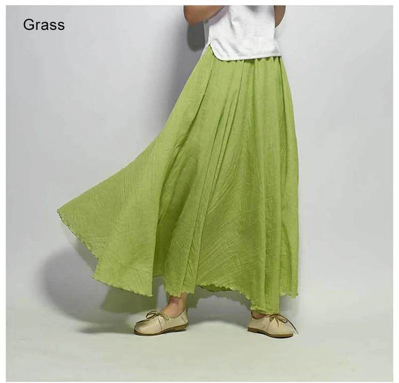 Women's Elegant Linen Maxi Skirt - P12 Hub Europe