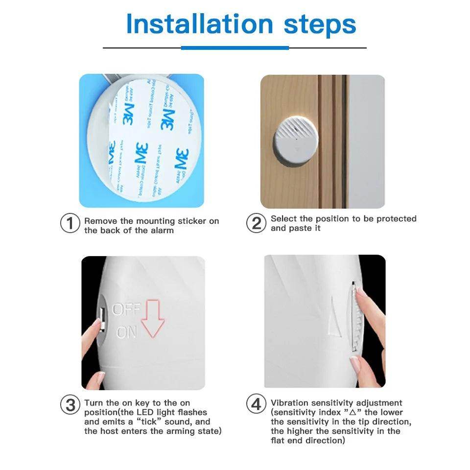 Alarm Sensor Vibration Wireless 125dB - P12 Hub Europe