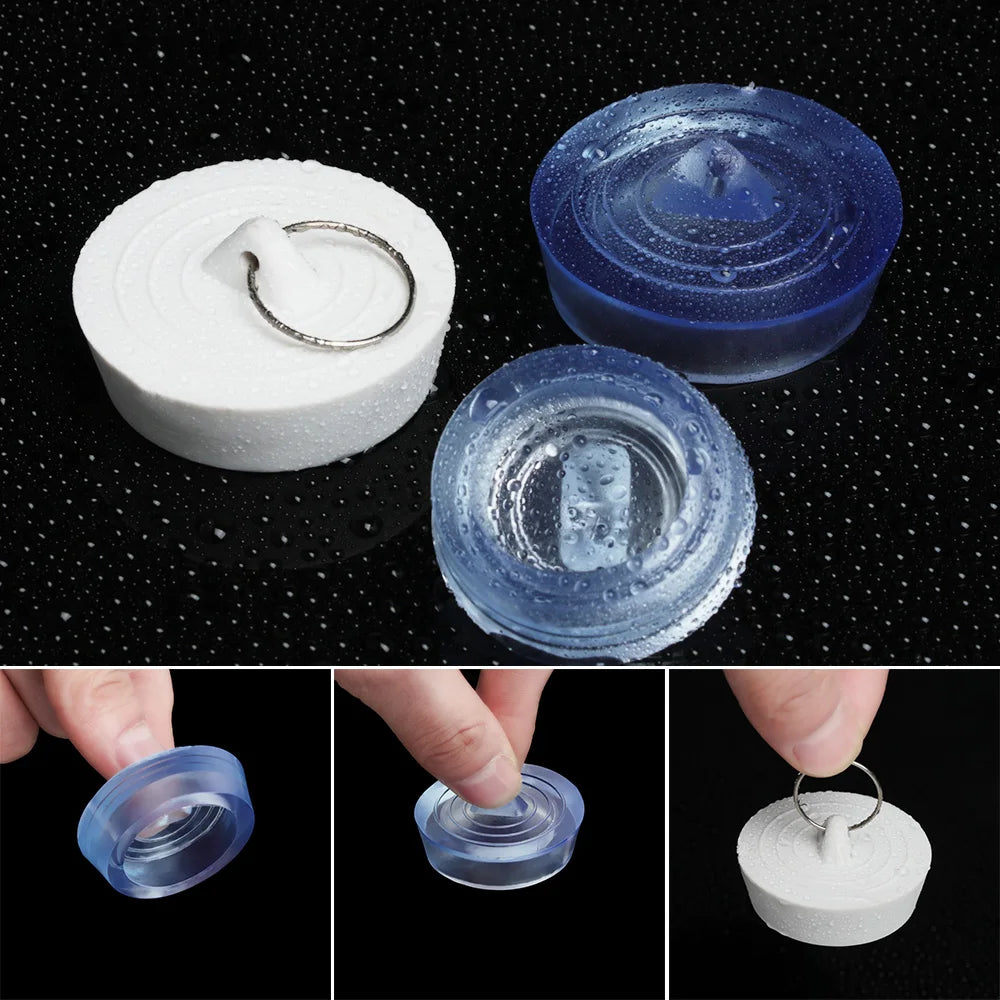 1PC Durable Rubber Kitchen Bath Tub Sink Water Stopper Floor Round Drain Plug Sink Bathtub Drainage Stopper Leakage-proof Plug