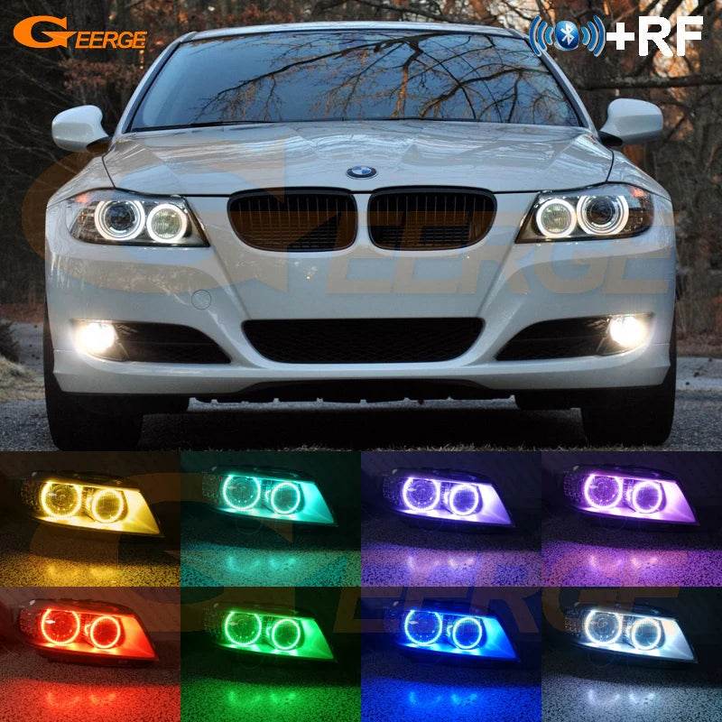 For BMW 3 Series E90 E91 E92 E93 M3 RF Remote Bluetooth-Compatible APP Multi-Color RGB Led Angel Eyes Halo Rings Car Accessories