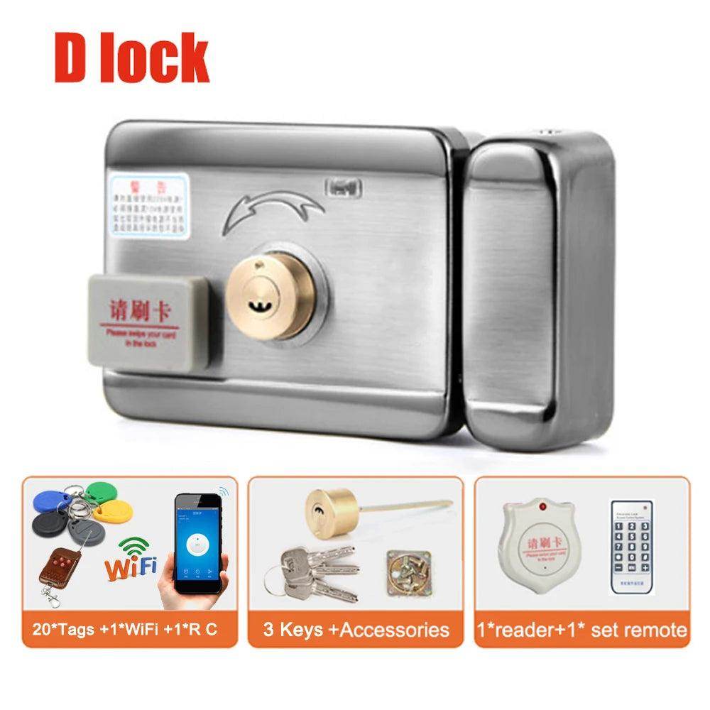 Electric Door Lock WiFi RFID Remote, Auto-Close, Ring, Gate Access Control - P12 Hub Europe