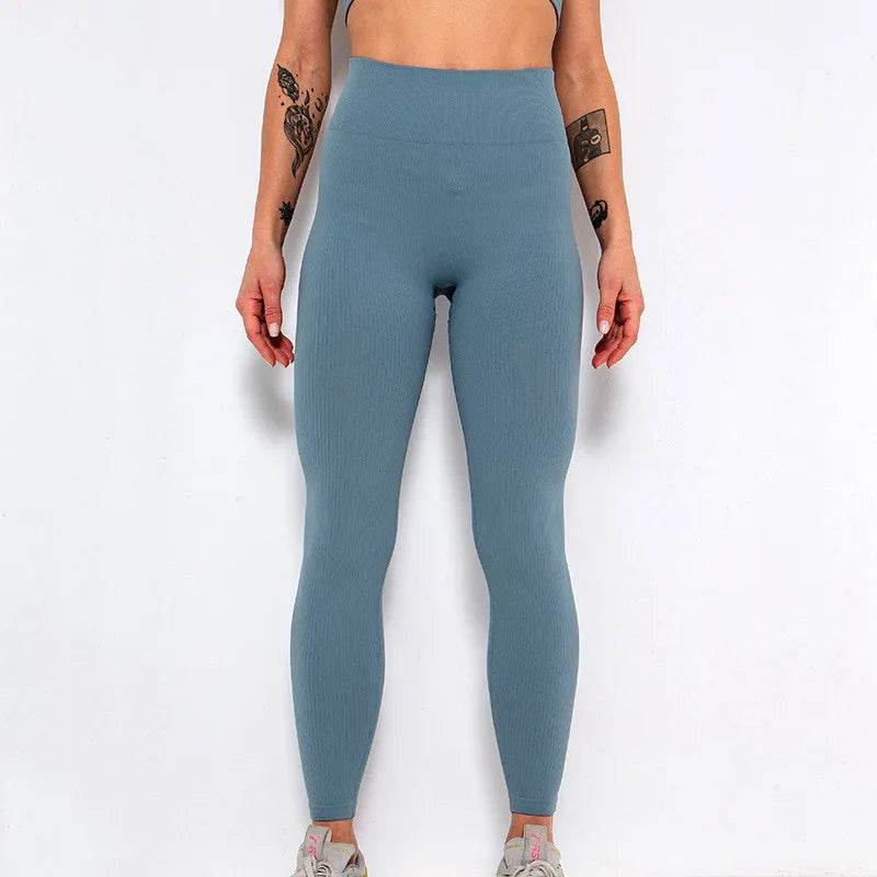 Women's Seamless Ribbed Yoga Leggings - P12 Hub Europe