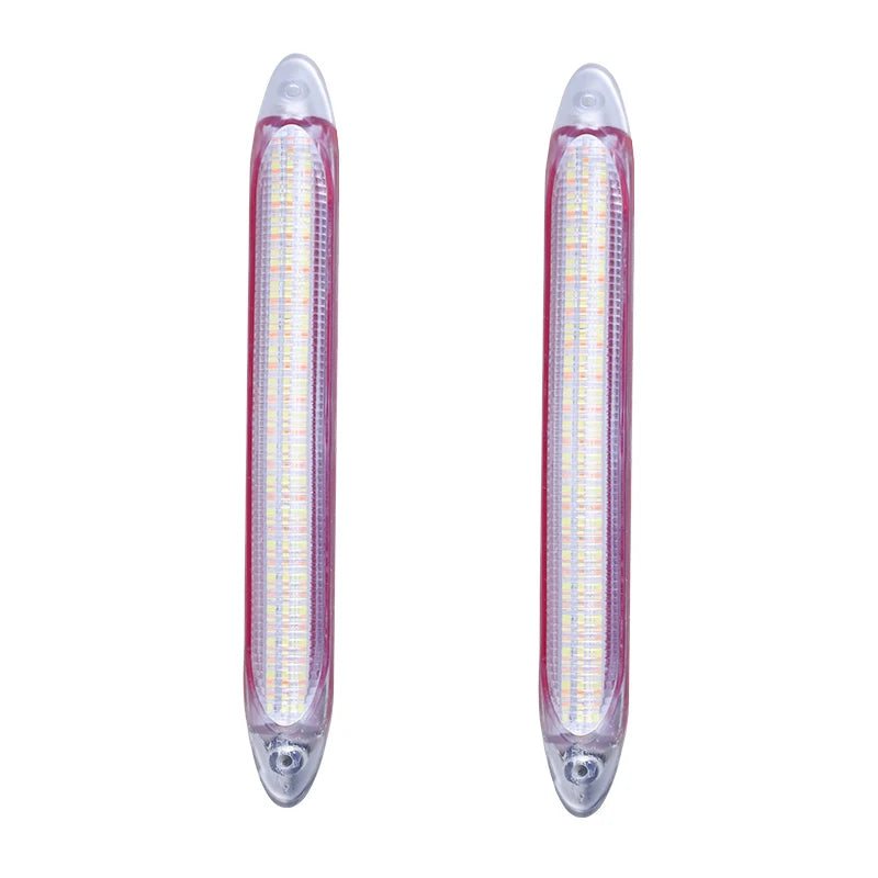2Pcs Led Car DRL Daytime Running Lights Waterproof Universal DC 12V Auto Headlight Sequential Turn Signal Yellow Flow Day Light
