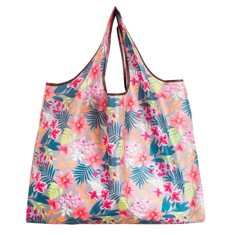 Personal Style Large Tote ECO Reusable Polyester Portable Shoulder Women's Handbags Folding Pouch Shopping Bag Storage