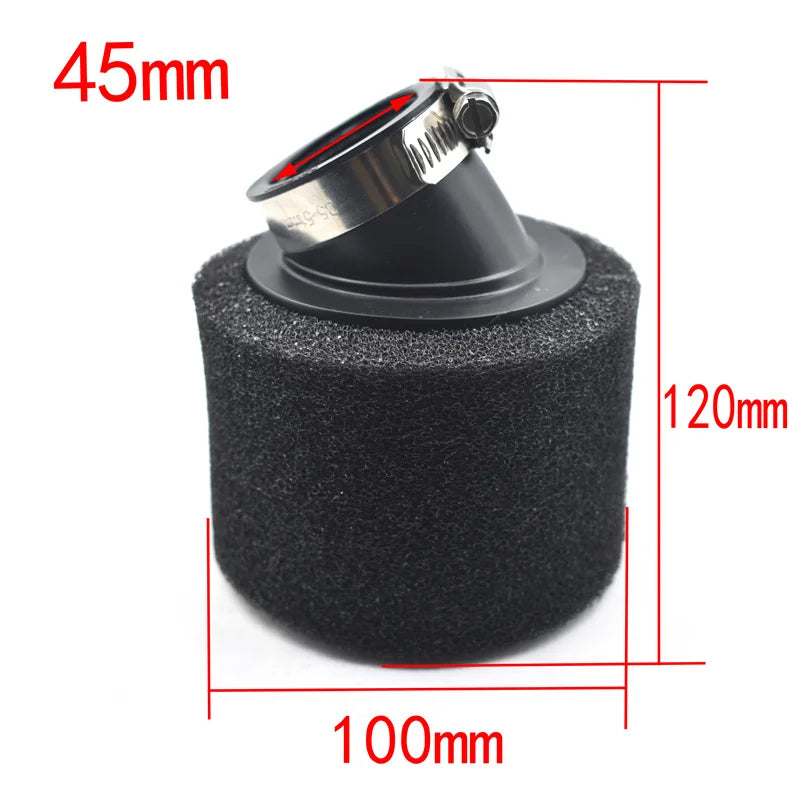 Red 32mm 35mm 38mm 42mm 45mm 48mm Bend Elbow Neck Foam Air Filter Sponge Cleaner Moped Scooter Dirt Pit Bike Motorcycle Kayo BSE