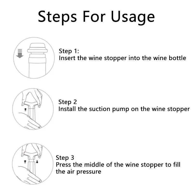 Wine Saver Vacuum Pump Manual Wine Stoppers with 4 Reusable Wine Bottle Stoppers Sealer Keeps Wine Fresh up to 7 Days - P12 Hub Europe