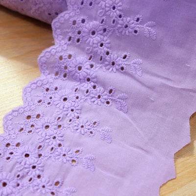 1Y Flower Hollow 11CM Wide Cotton Cloth Lace Trim Fabric Clothes Accessories Cuffs Skirt Hem - P12 Hub Europe