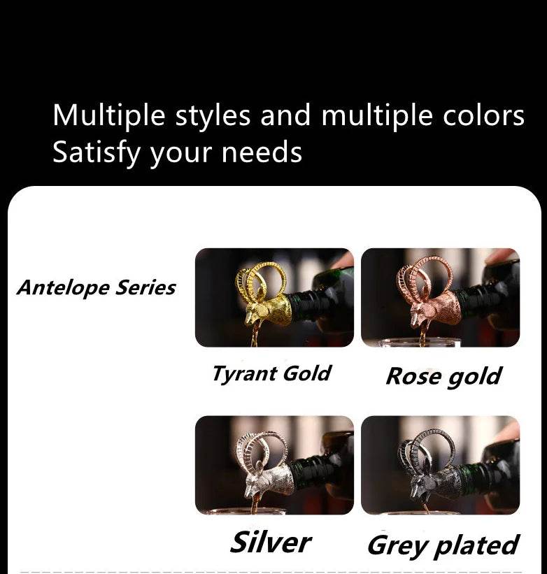1PC Bar decoration accessories nightclub bar counter accessories red wine pourer zinc alloy rhino lion head wine stopper - P12 Hub Europe