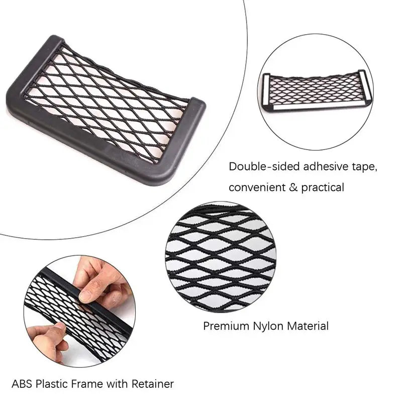 RV Storage Net Bag Flexible Nylon Portable Automotive Organizer Holder Pocket For Caravan Van Boat Camper Car Accessories
