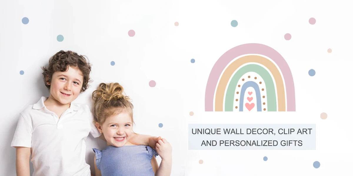 Boho Large Rainbow Beige Pink Watercolor Wall Sticker Vinyl DIY Removable Wall Decals Nursery Girls Room Playroom Home Decor - P12 Hub Europe