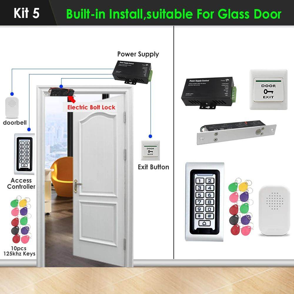 Access Control KitRFID Metal 125KHz, Magnetic/Strike Lock, 1000 Users - P12 Hub Europe
