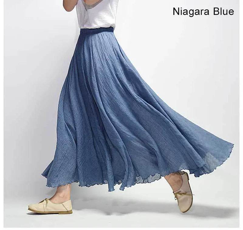 Women's Elegant Linen Maxi Skirt - P12 Hub Europe