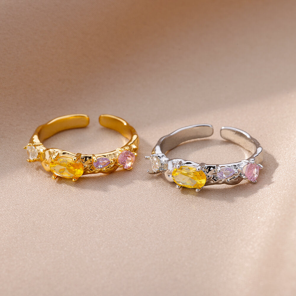 Zircon Niche Fashion, Heart-shaped Ring, Light Luxury Jewelry