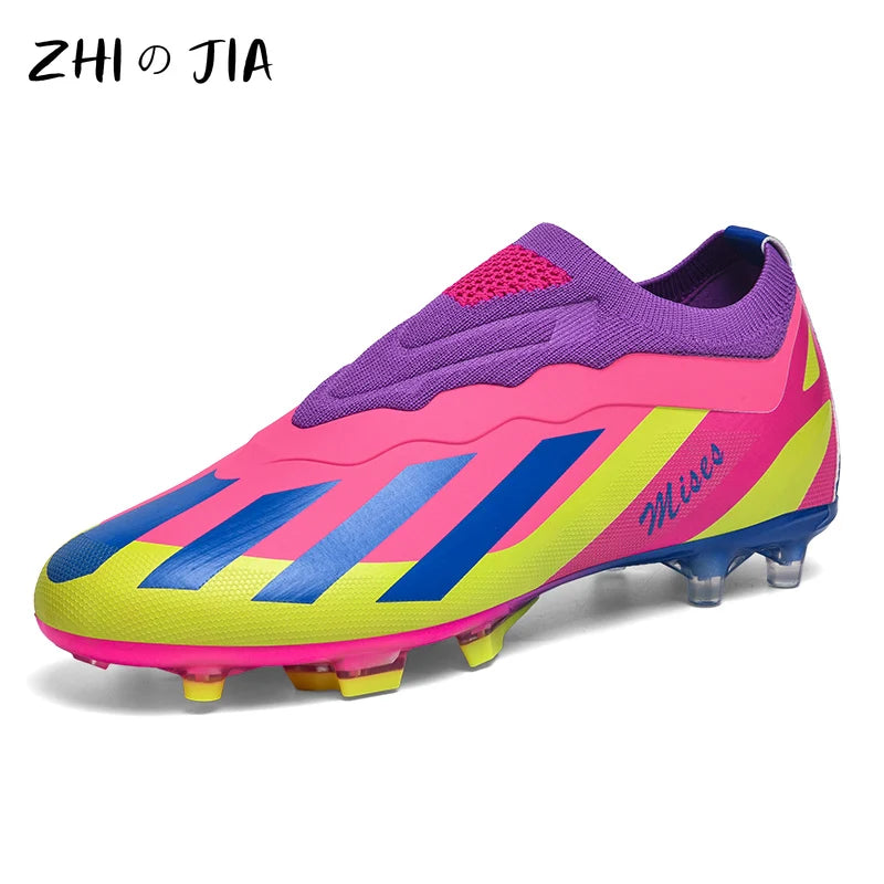 Men's Football Shoes Low cut Slip On Knitted Mesh Training Shoes Outdoor Anti slip Sneaker Fashionable and Trendy Footwear