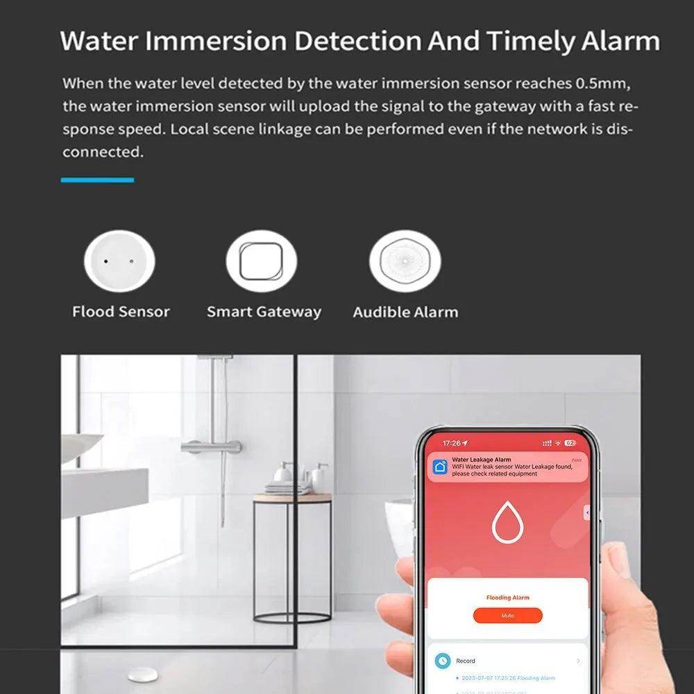 Water Sensor, Tuya Leak Detector | Smart Life Alarm - P12 Hub Europe