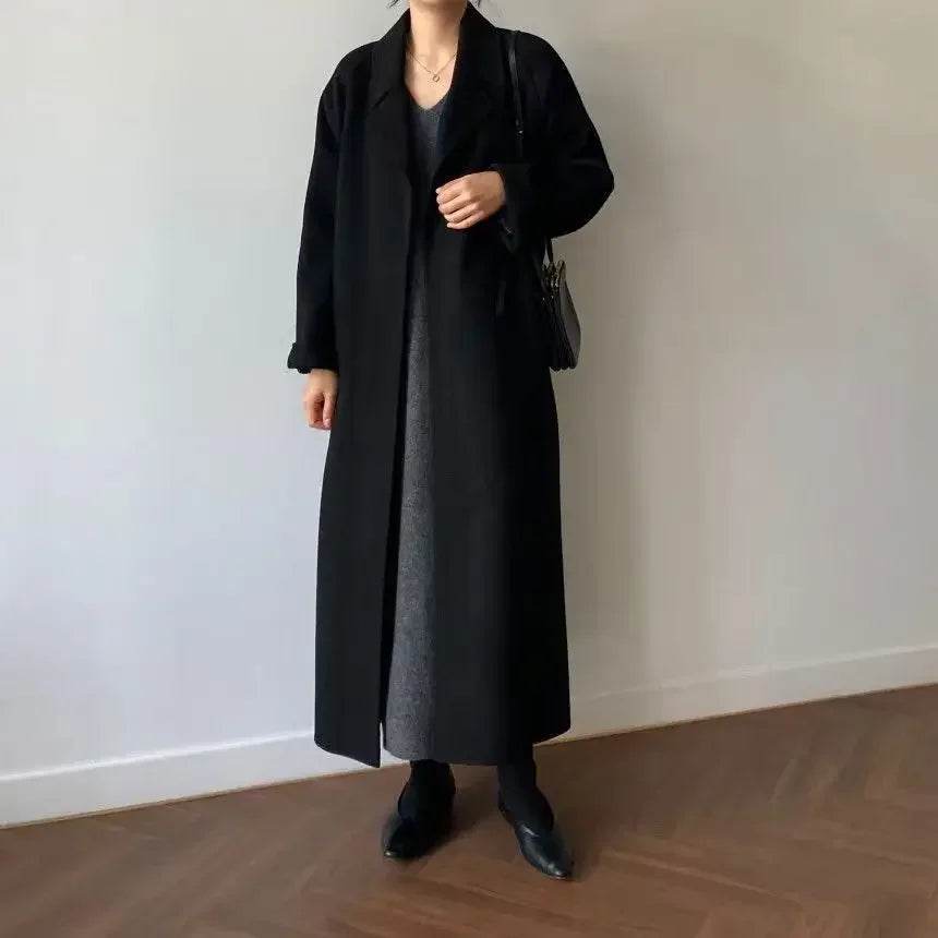 Warm Long Wool Blend Coat - P12 Hub Europe