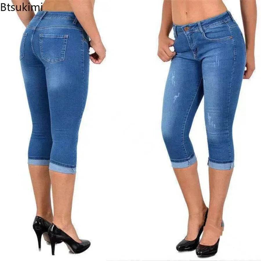 Skinny Denim Capri Pants - P12 Hub Europe
