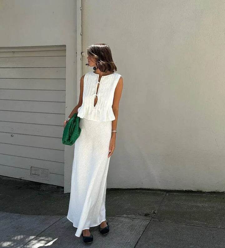 Women's Pleated Linen Crop Top - P12 Hub Europe