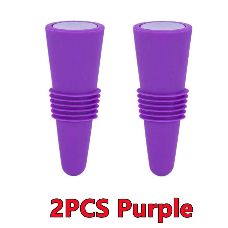 New 6/2/1PC Silicone Wine Bottle Stopper Set Whiskey Leak Proof Beer Champagne Bottle Cap Closer Wine Cork Lid Bar Accessories - P12 Hub Europe