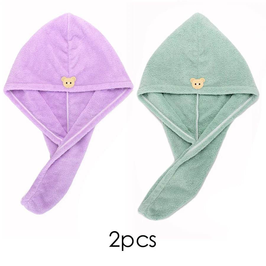 Quick-dry Hair Towel Women Hair Drying Hat Cap Hat Bath Hat Microfiber Solid Towel Cap Super Absorption Turban Hair Dry Cap - P12 Hub Europe