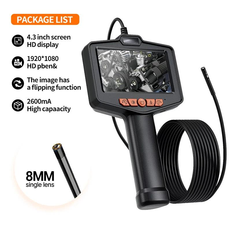 Borescope 8mm Dual/Single Lens 4.3" IPS, 1080P, LED, IP67 - P12 Hub Europe