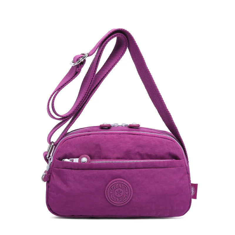 High Quality New Nylon Women Shoulder Messenger Bag Girl Cross Body Phone Purse Lightweight Blue Purple Black Red Grey M1570