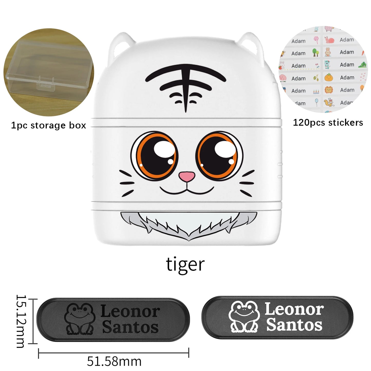 Children's Name Seal Custom Double -layer black and white ink Student's Stamp Kindergarten Clothes Waterproof Name StickerStamp