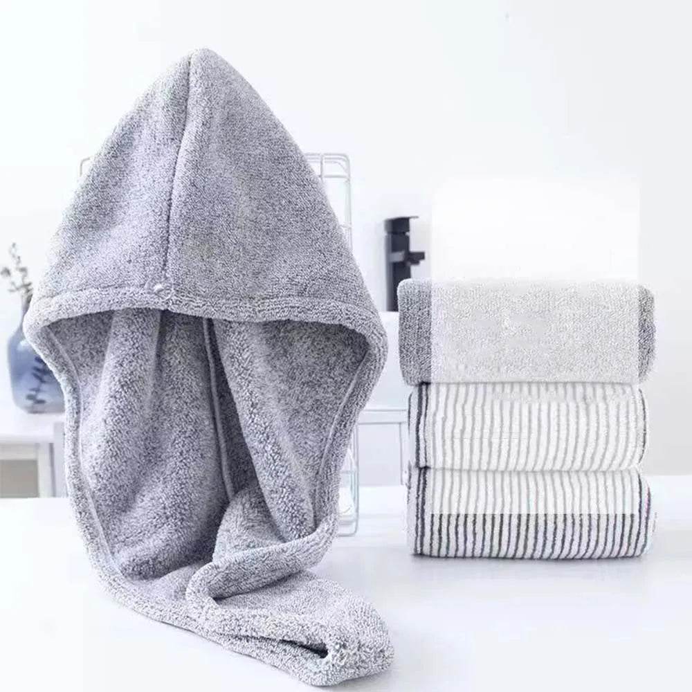 Wholesale of New Gray Bamboo Charcoal Dry Hair Caps, Soft Water Absorbing Shower Caps,home and Daily Dry Hair Towels - P12 Hub Europe