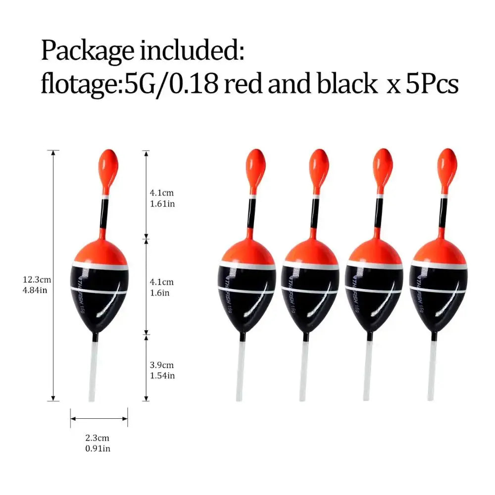 THKFISH 5pcs Fishing Floats Slip Bobber Rigs Balsa Wood Sea Fishing Float 5g 15g Buoyancy Fishing Buoys For Catfish Fishing