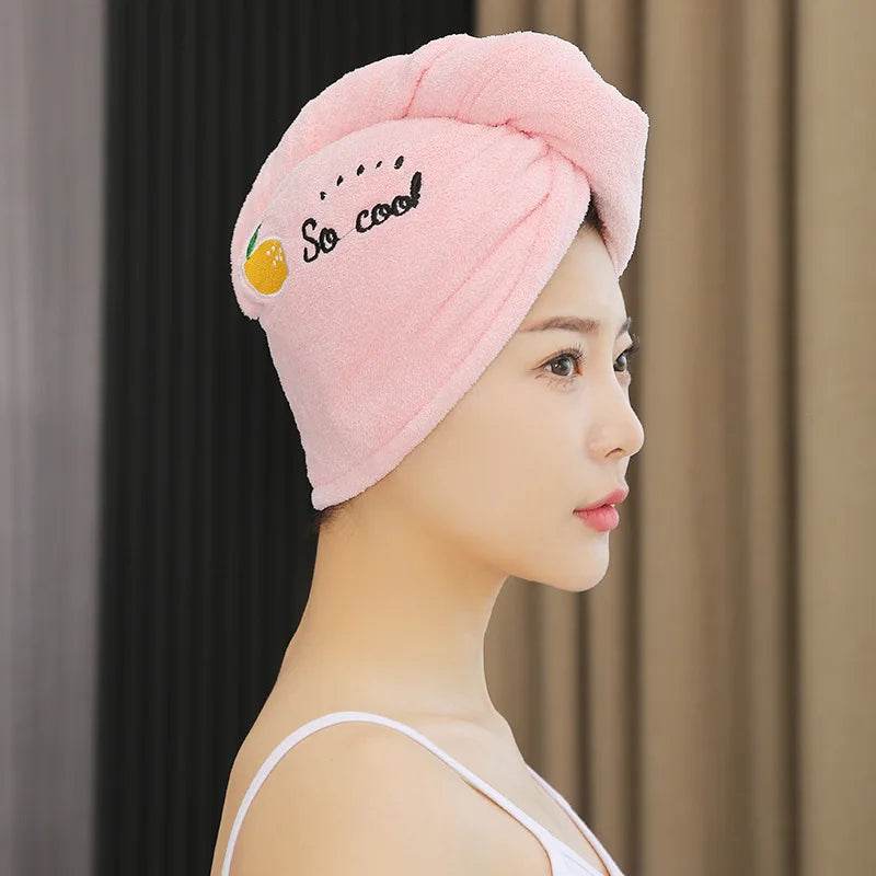 1pc Quickly Dry Hair Hat Super Absorbent Soft Bathroom Women Head Towels Girls Cute Hair Towel Hair Dry Wrap Bonnets - P12 Hub Europe