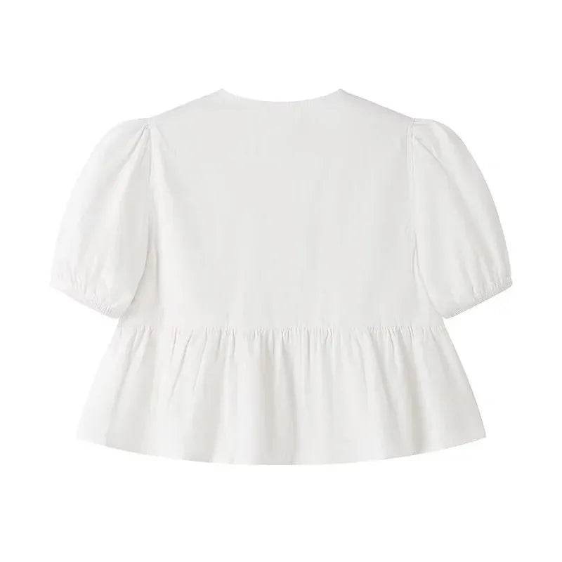 Women's Ruffle Puff Blouse - P12 Hub Europe