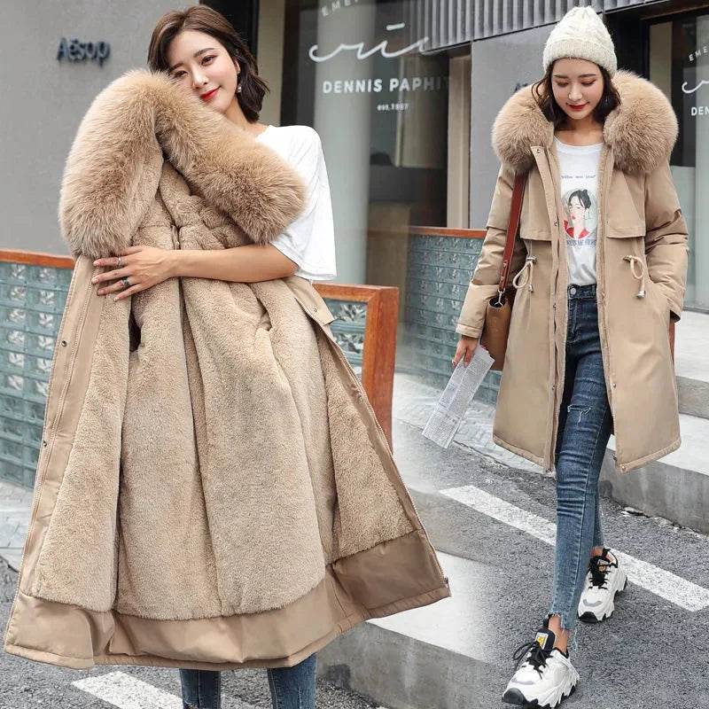 Warm Fur Collar Long Parka - P12 Hub Europe