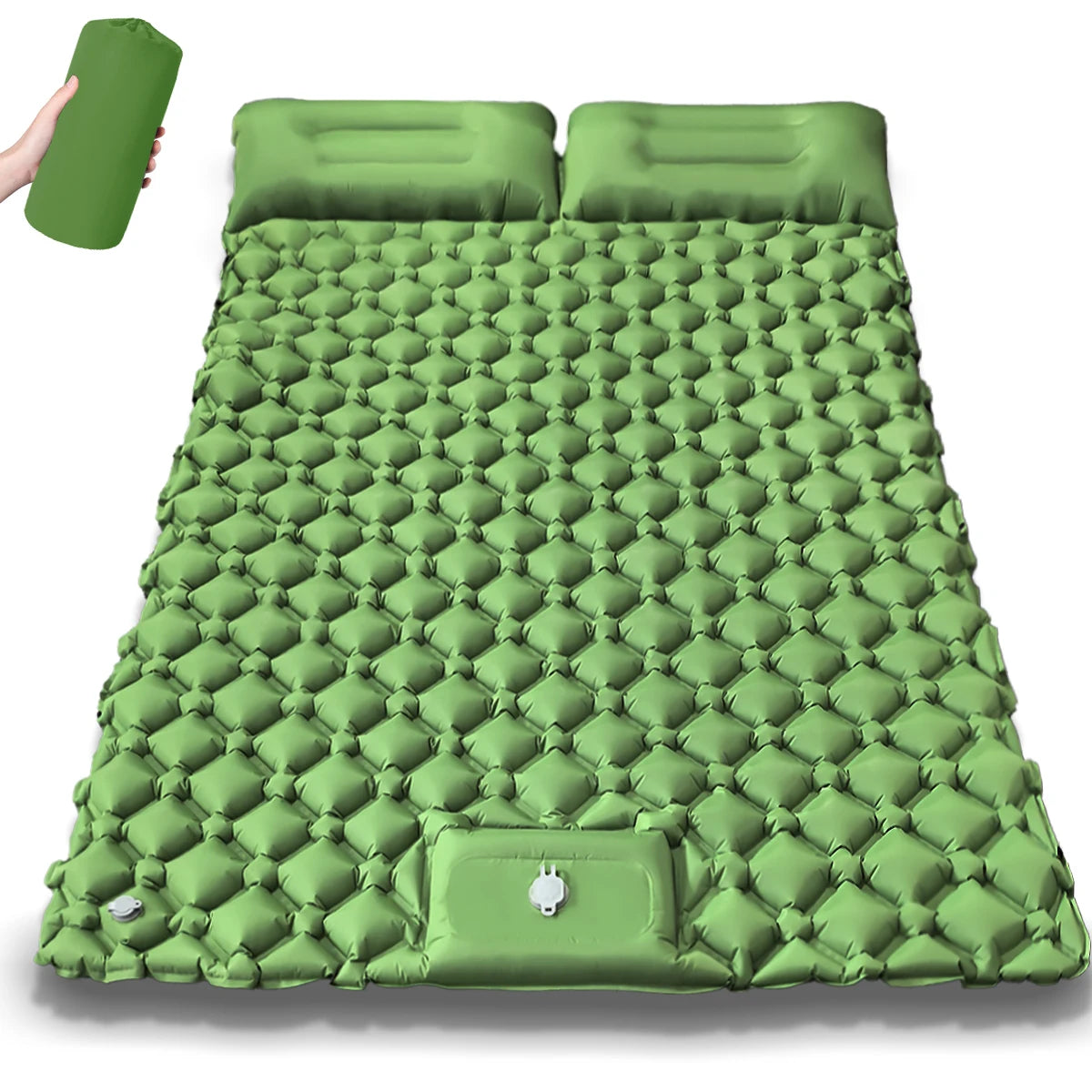 Must-Have Double Person Rhombus Inflatable Mattress - Lightweight, Waterproof, Ideal for Outdoor Activities