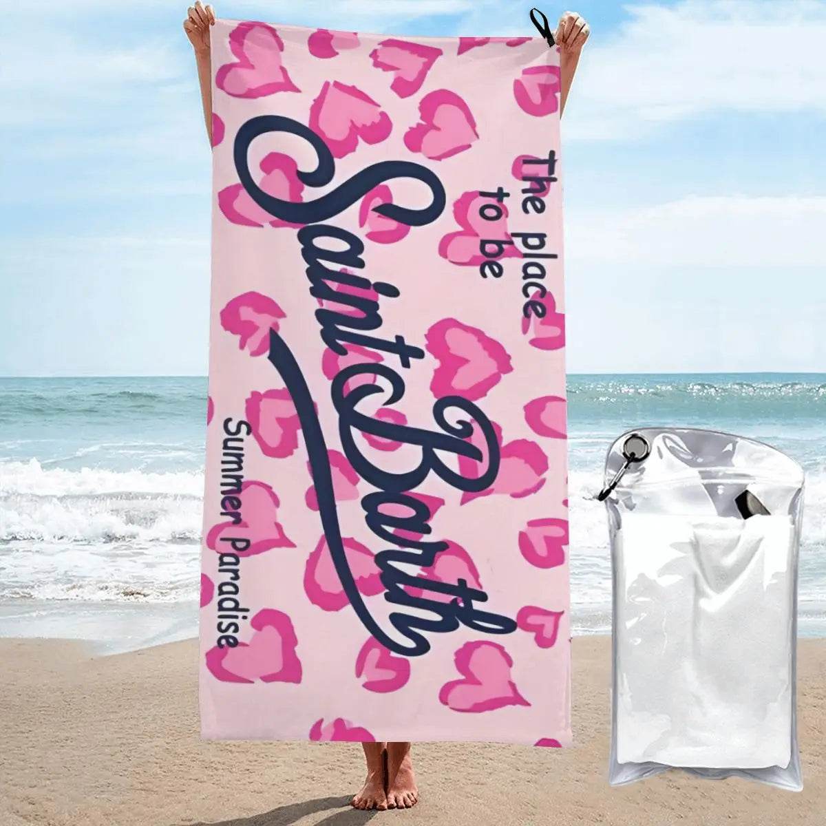 Microfiber Bath Towel S-Saint B-Barth Print Quick Dry Sandless Beach Blanket Soft Comfortable for Men Women Camping Pool Towel - P12 Hub Europe