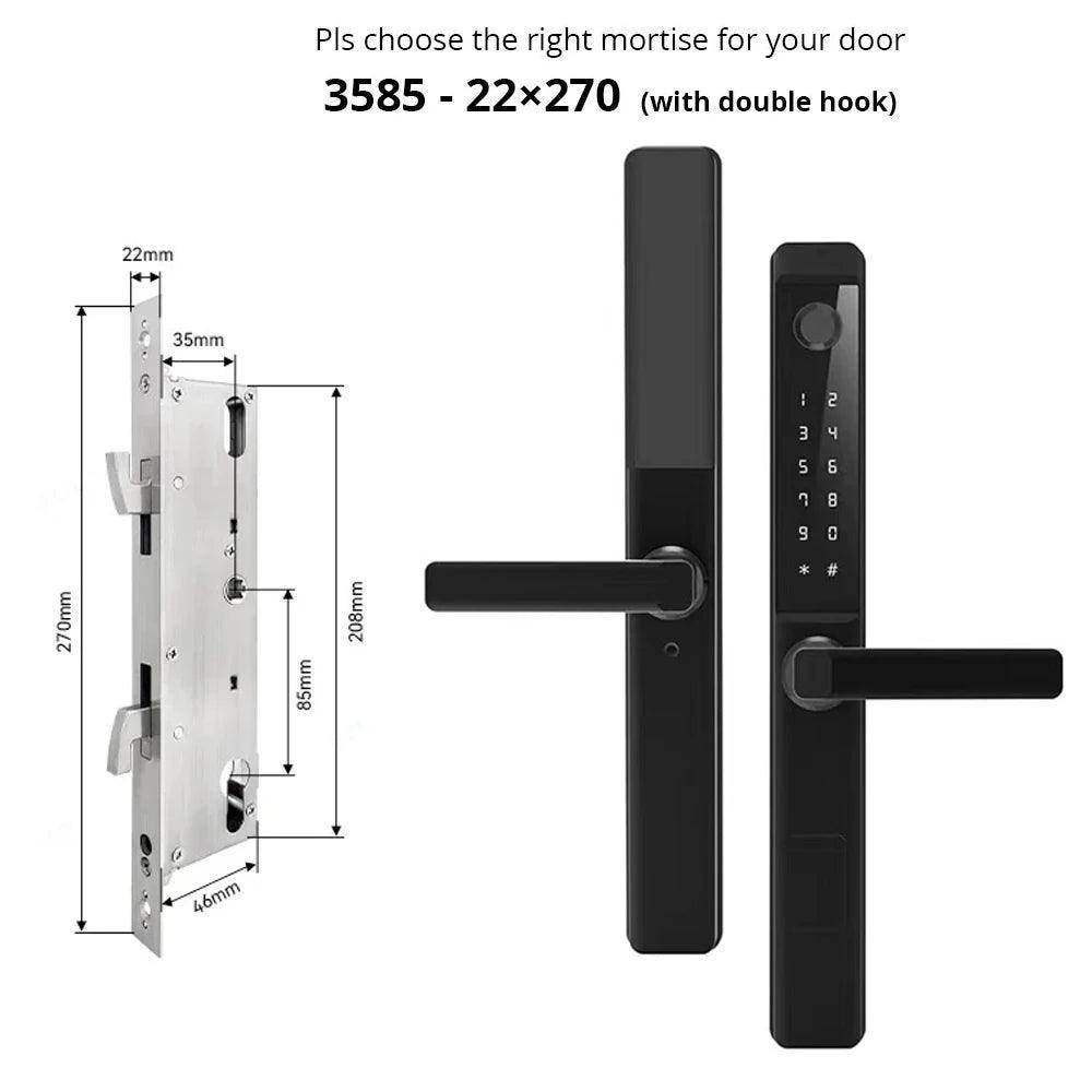 Fingerprint WiFi Smart Lock , App, Glass/Patio Door, IP68 - P12 Hub Europe