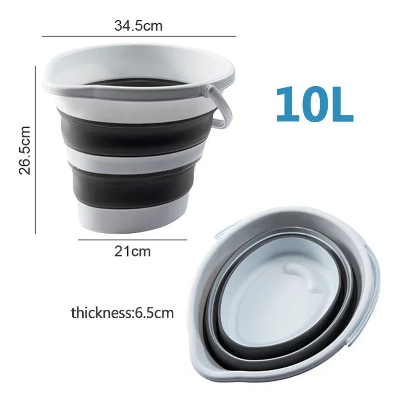 5/10/15L Portable Folding Bucket for Washing Outdoor Foldable Basin Silicone Water Bucket Camping Space Saving Car Wash Buckets
