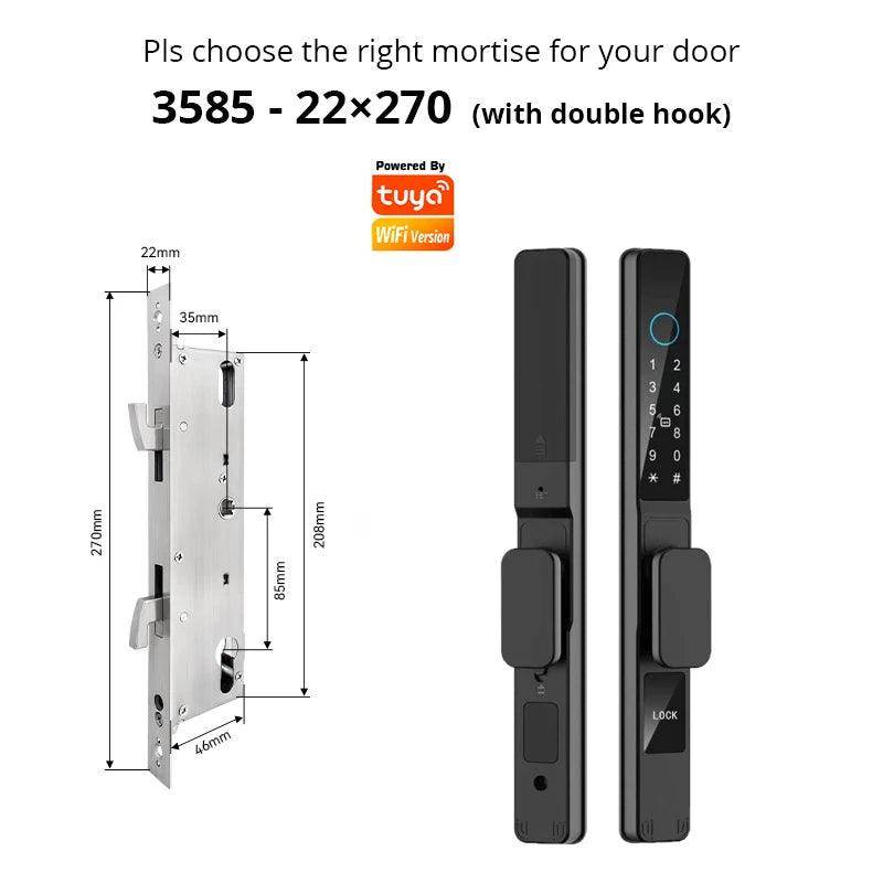 WiFi Sliding Door Lock | IP66, Fingerprint, Card, Code, Glass/Aluminum - P12 Hub Europe