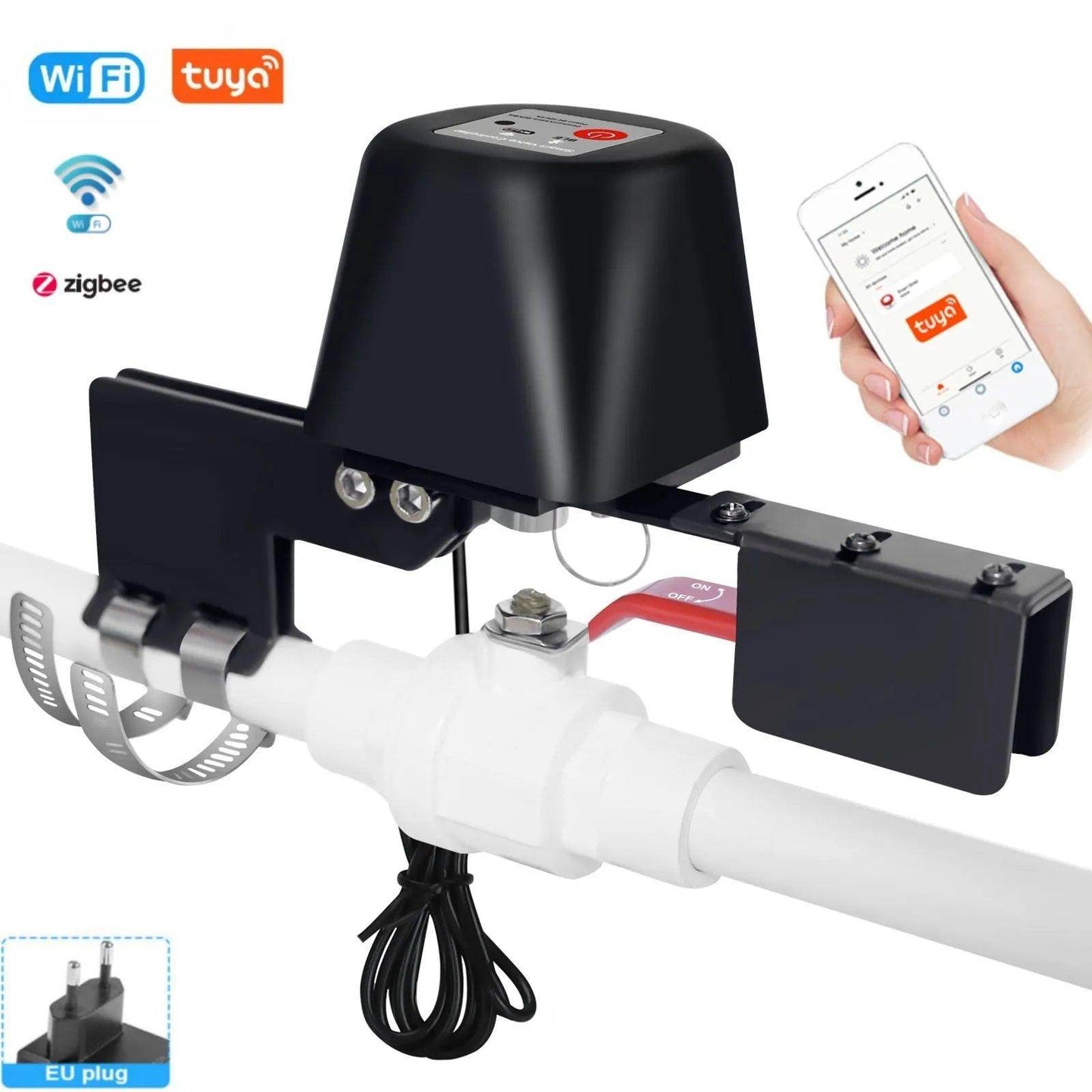 Smart Valve Water and Gas WiFi, Zigbee, Works with Alexa - P12 Hub Europe